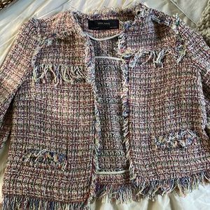 Zara Tweed Multi-Colored Jacket